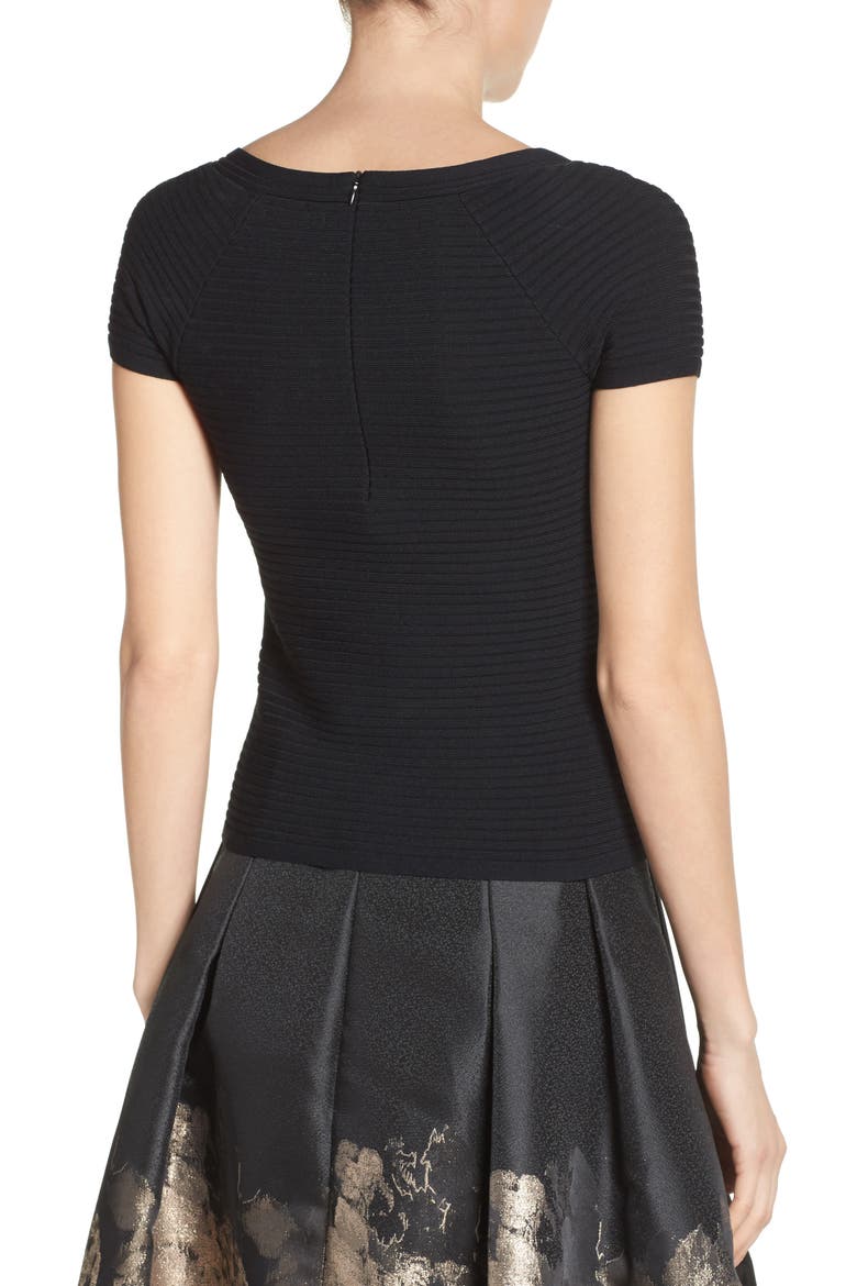 Ribbed Top, Alternate, color, BLACK