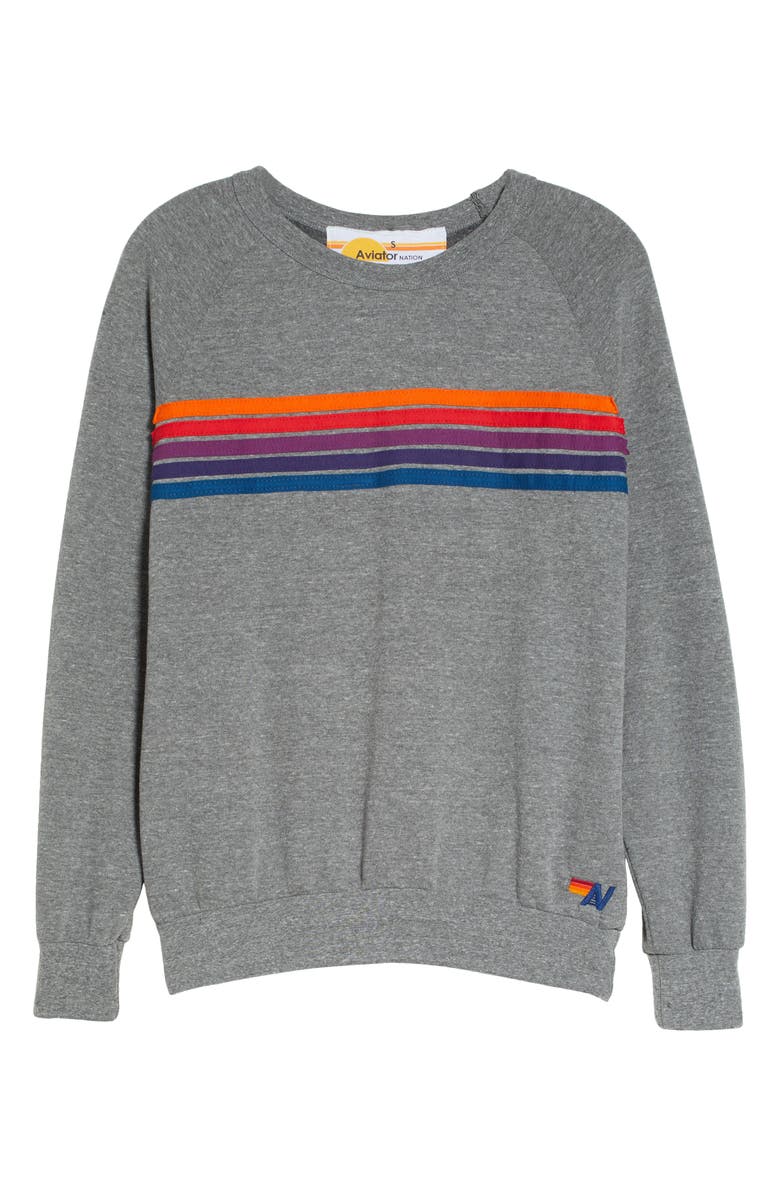 Aviator Nation 5-Stripe Sweatshirt, Alternate, color, 