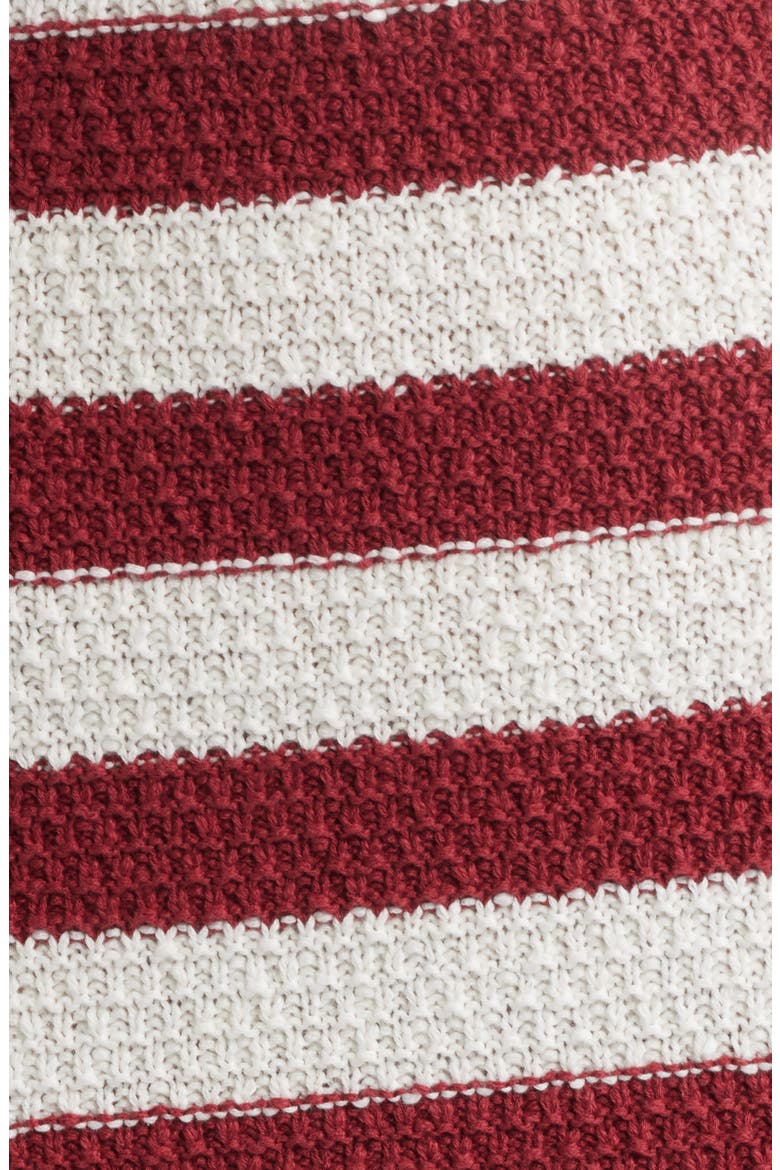 Placed Stripe Cotton Sweater Dress, Alternate, color, RED