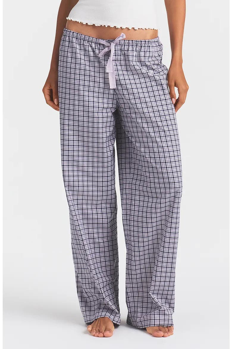 Oversize Pajama Pants, Main, color, IRIS MICA NAVY CHECK