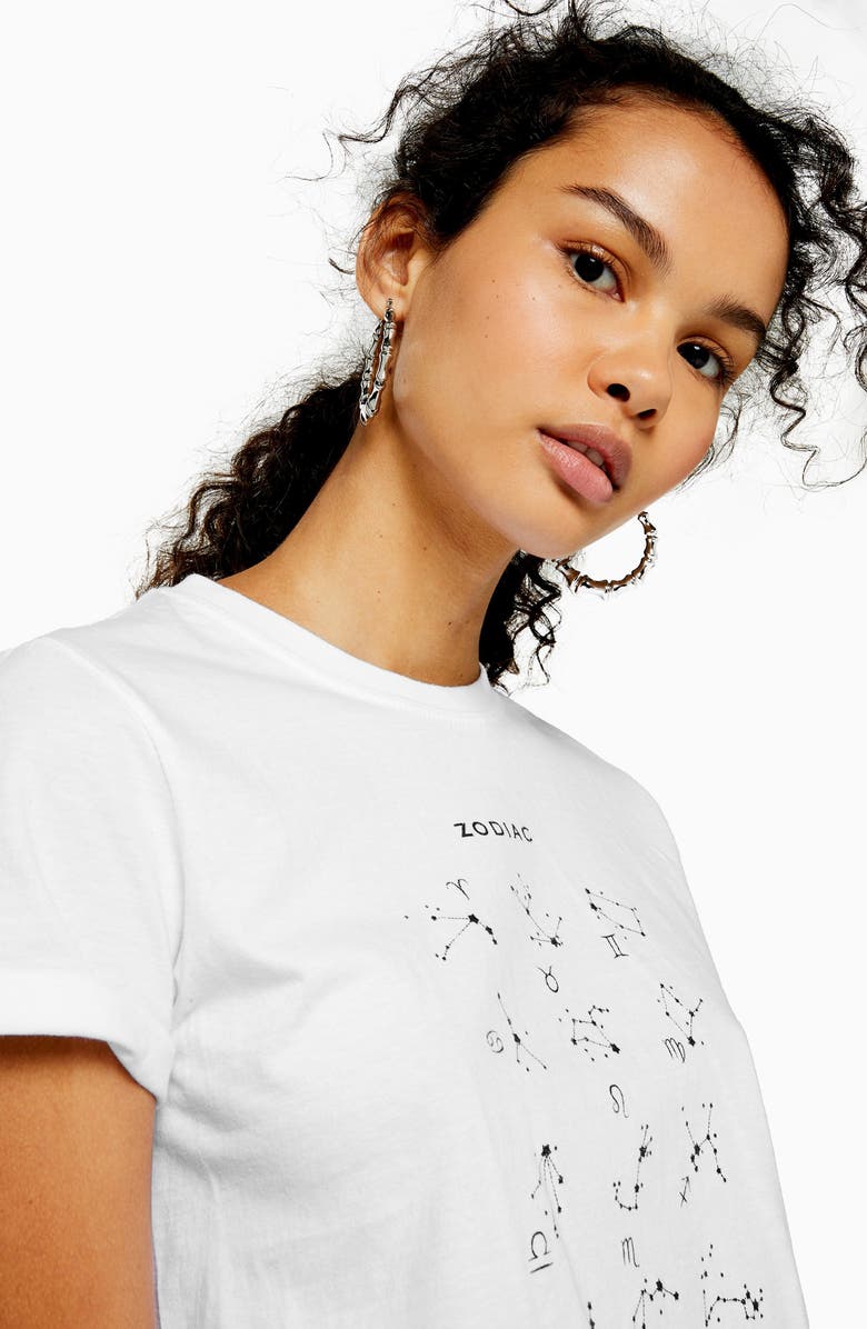 Topshop Zodiac Graphic Tee, Alternate, color, 