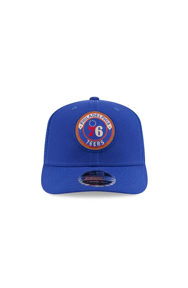 New Era Men's New Era Blue Philadelphia 76ers Victory Grove Circle Patch 9SEVENTY Adjustable Hat, Alternate, color, Blue