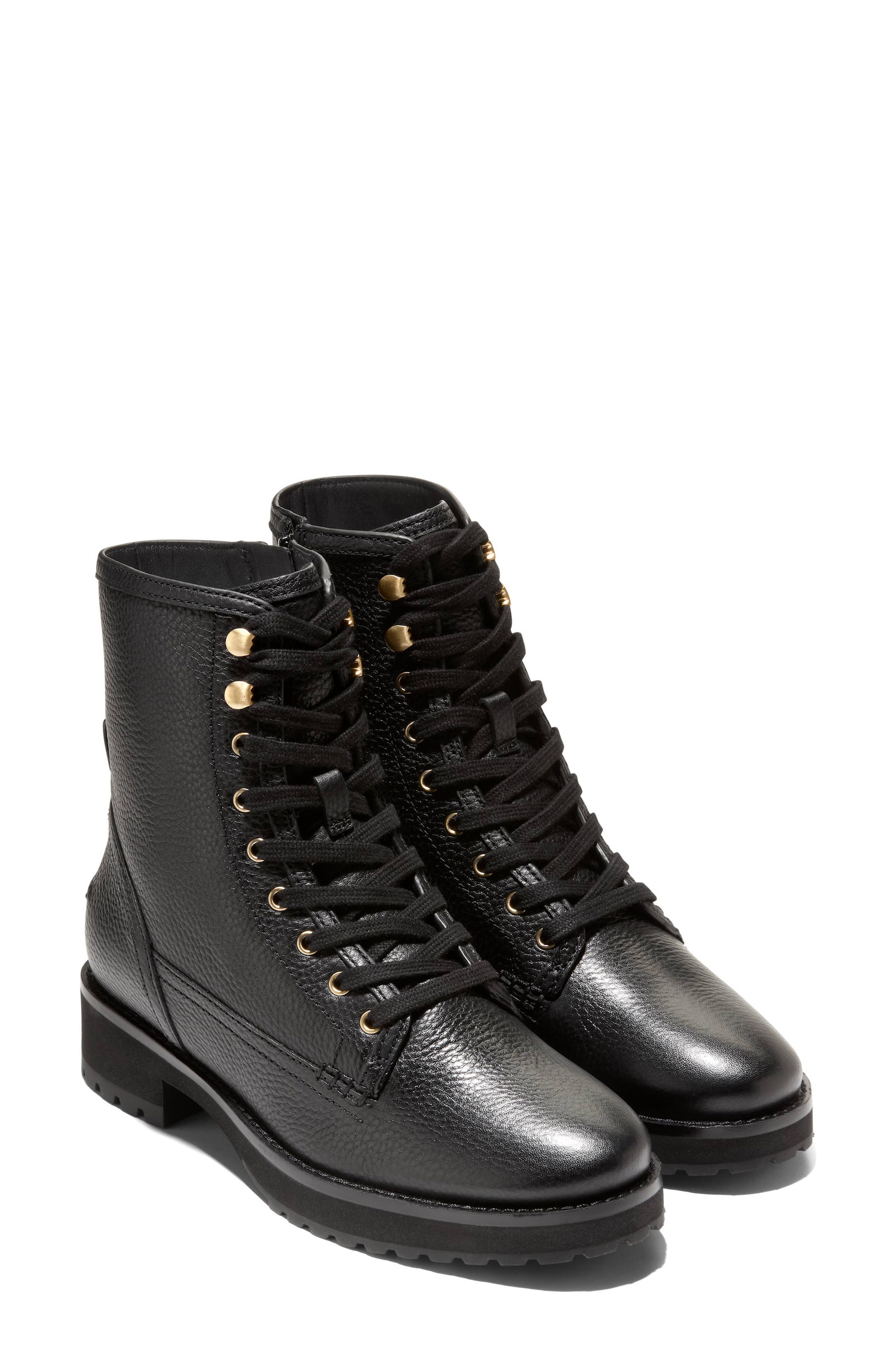 Cole‎ Haan Mens Black Leather Lace Up Boots Vibram Gumlite Sole 8.5 M Combat Cole Haan Mens Black Combat Boot 9.5 (42.5) | Mercari main image 4
