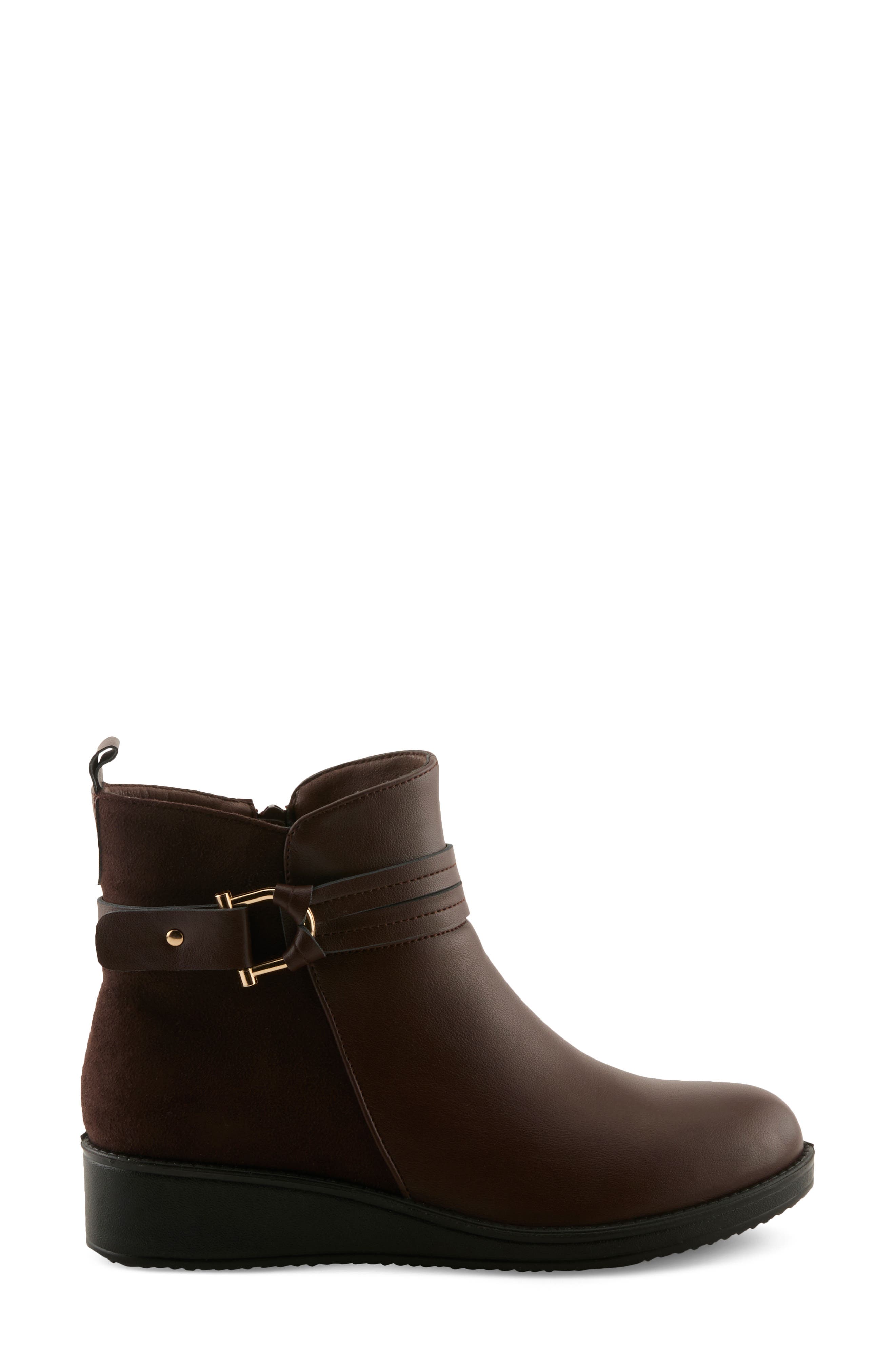 Calimera Faux Leather Bootie, Alternate, color, BROWN