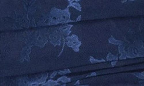 Bebe Long Sleeve Jacquard Mesh Body-con Dress In Blue