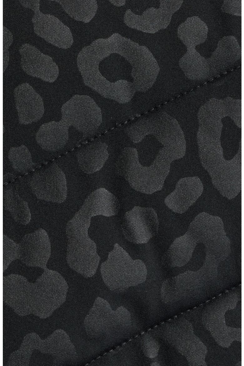 Faux Fur Trim Quilted Vest, Alternate, color, BLACK