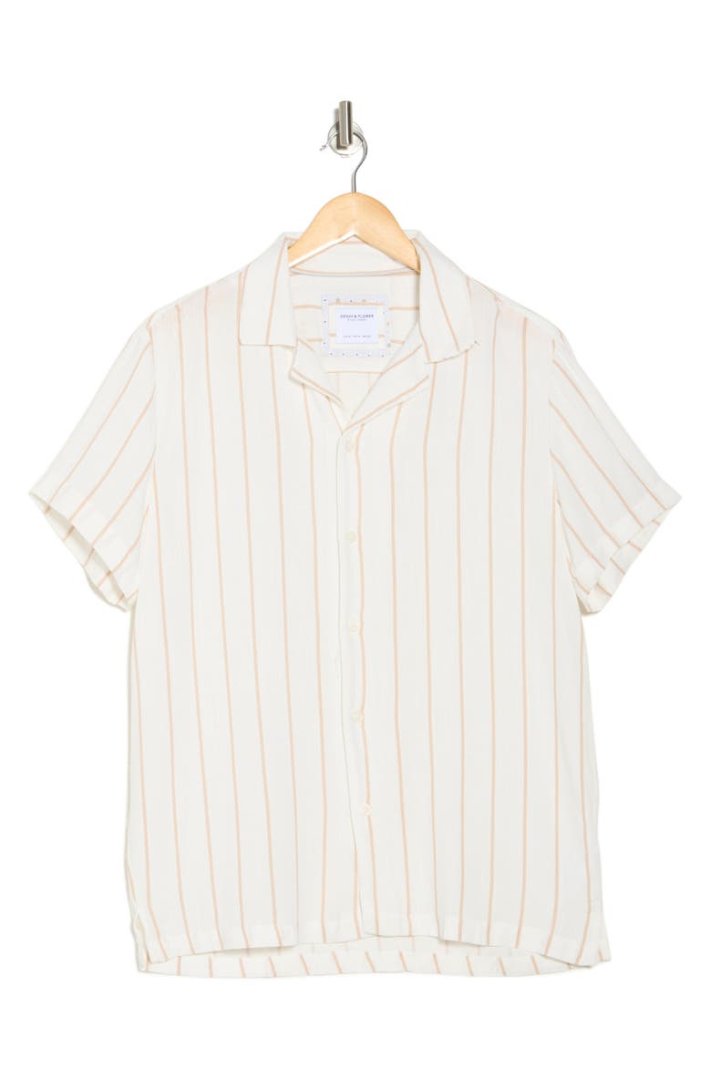 DENIM AND FLOWER Stripe Viscose Camp Shirt, Alternate, color,