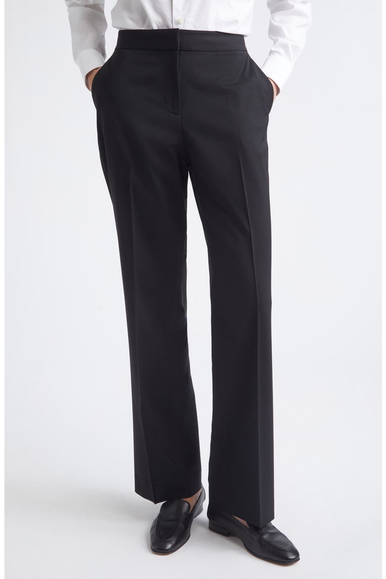Irving Straight Leg Stretch Wool Pants, Main, color, BLACK