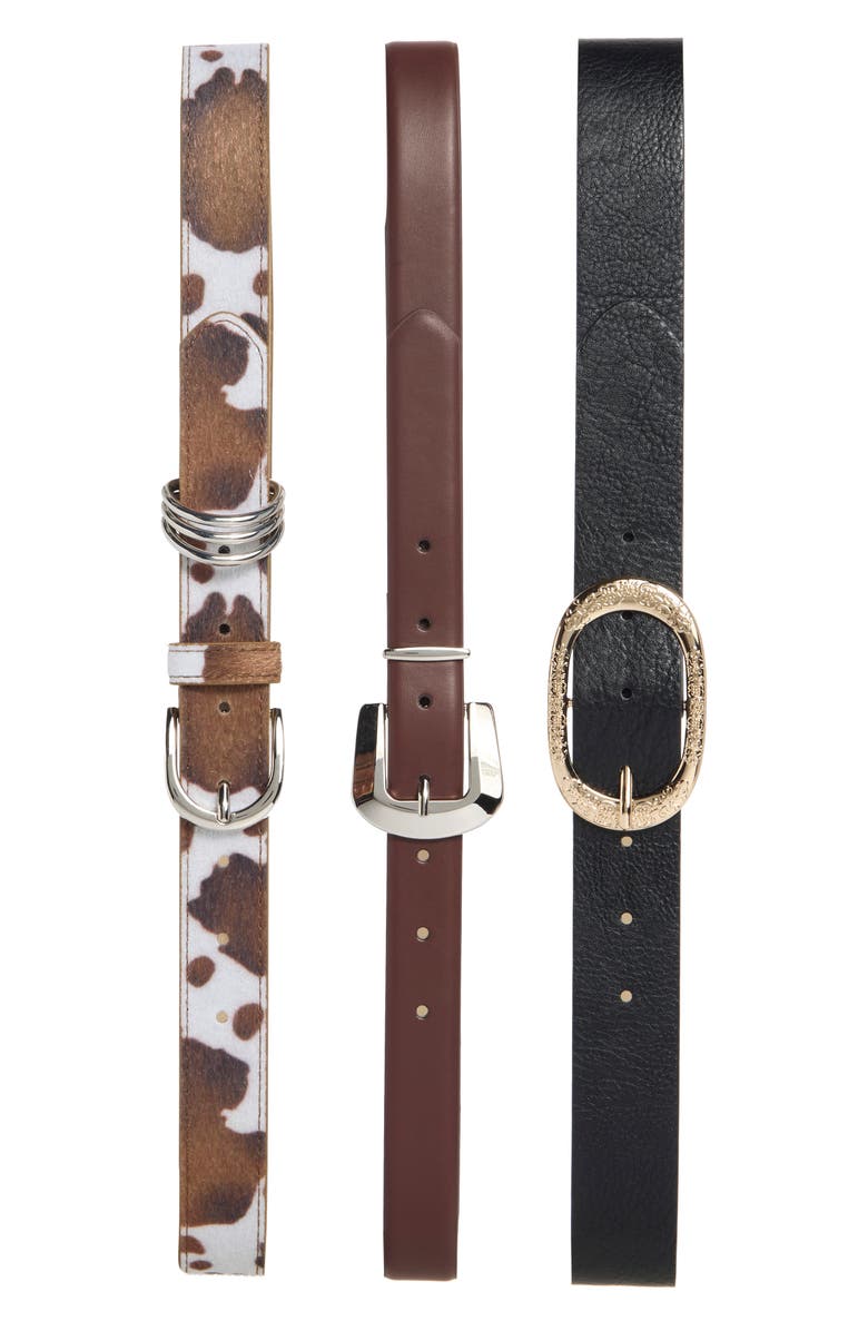 Vince Camuto Assorted Set of 3 Belts, Main, color, Cowhide