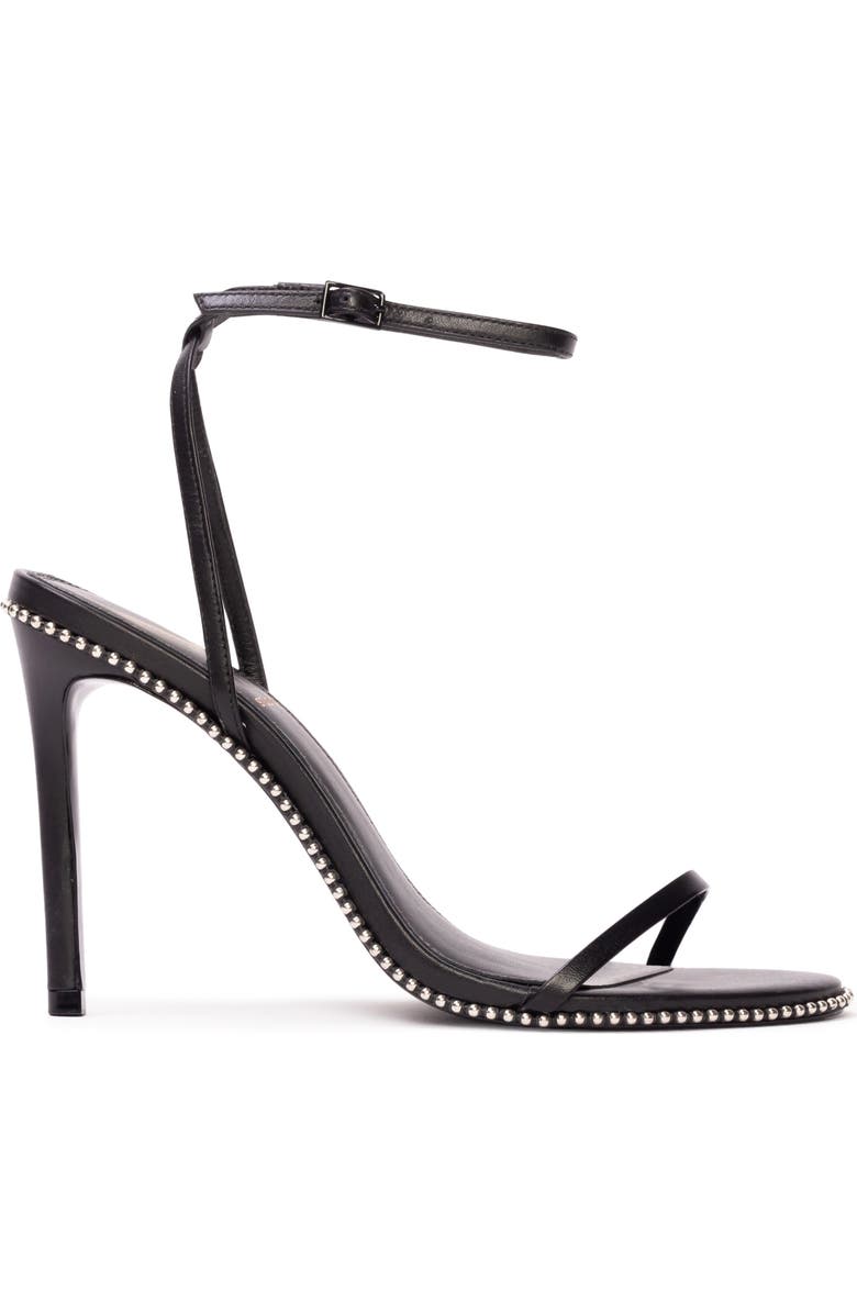 BLACK SUEDE STUDIO Lele Ankle Strap Sandal, Alternate, color, Black Buffed Nappa Studs