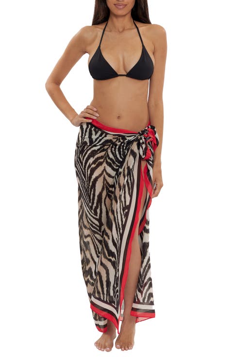 Zebra Print Sarong Cover-Up