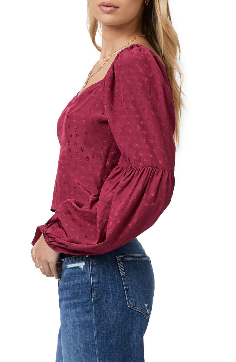 PAIGE Sydnee Juliet Sleeve Jacquard Top, Alternate, color, Brryjm
