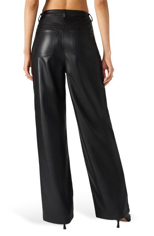 Steve Madden Geraldine Faux Leather Bootcut Pants In Black