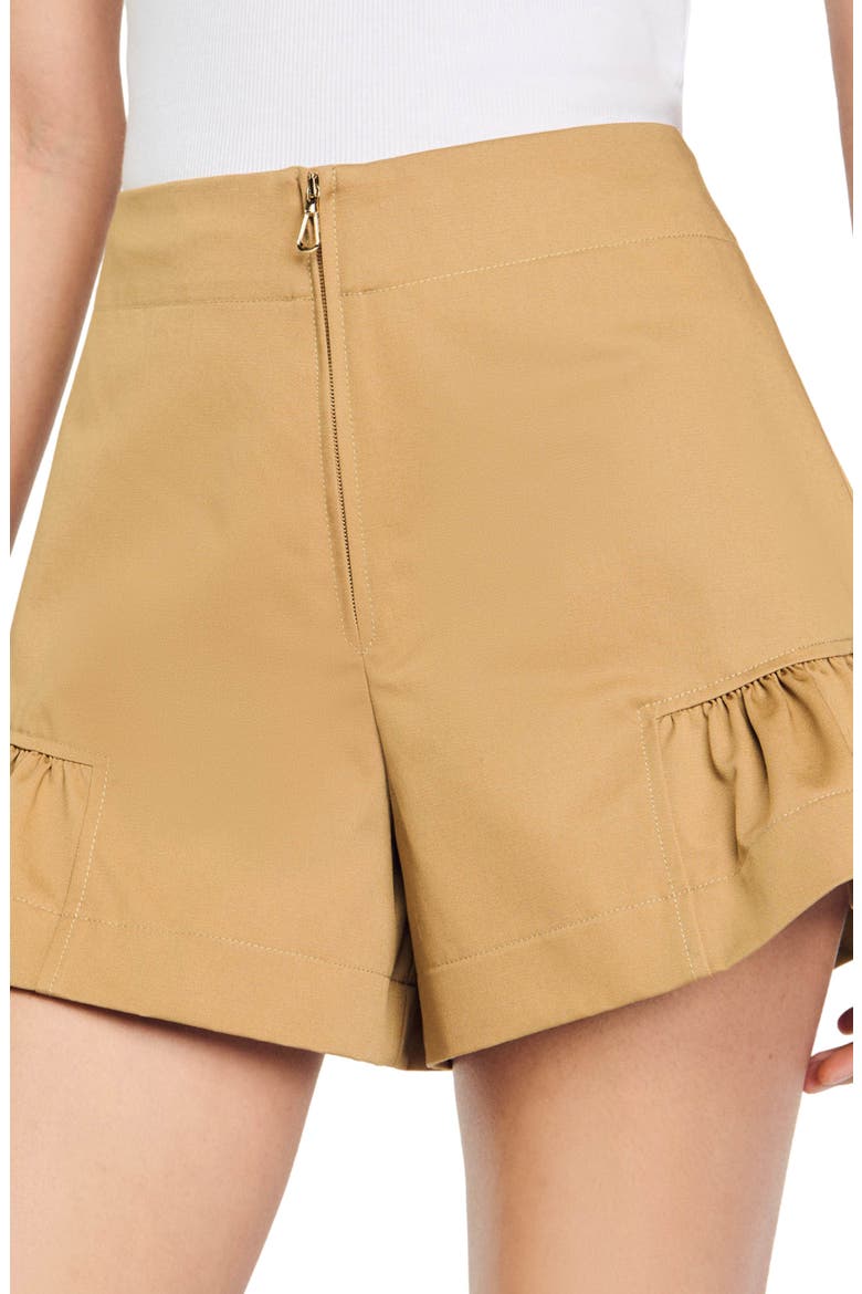 Ruffled shorts, Alternate, color, Camel