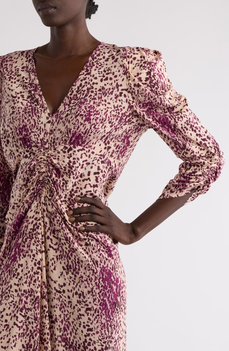 Isabel Marant Albini Stretch Silk Midi Dress, Alternate, color,