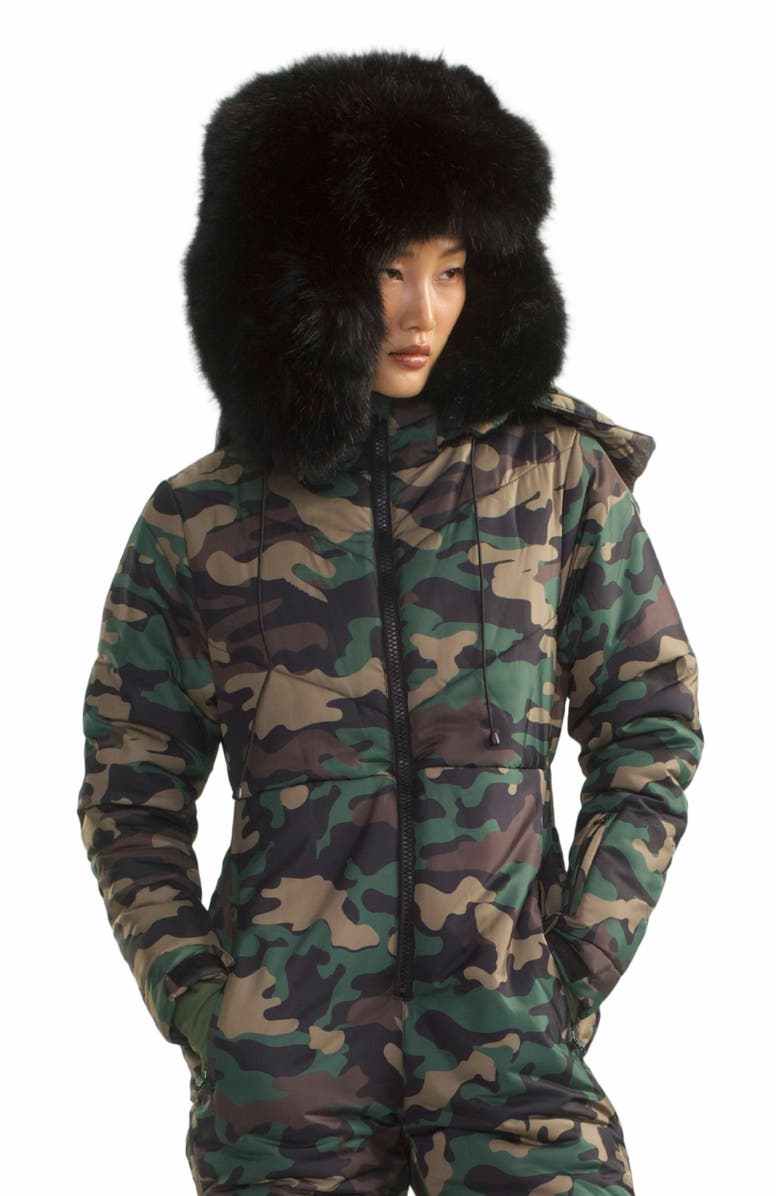 Cynthia Rowley The Snow Bunny Faux Fur Trapper Hat, Alternate, color, Black