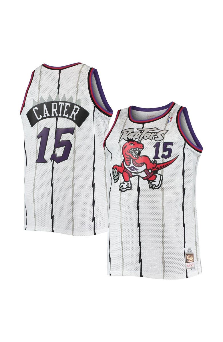 Mitchell & Ness Men's Mitchell & Ness Vince Carter White Toronto Raptors 1998/99 Big & Tall Hardwood Classics Swingman Jersey, Main, color, White
