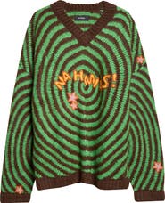 NAHMIAS Wipeout Appliqué Crochet Alpaca & Merino Wool Blend Sweater