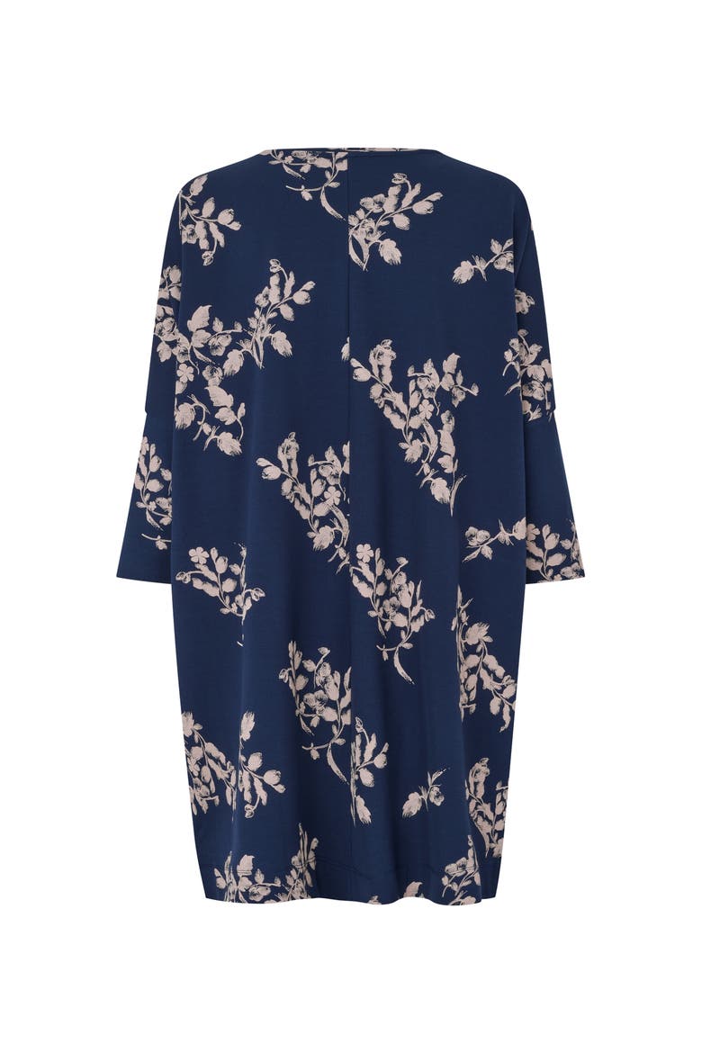 MaGabini Floral Tunic Top, Alternate, color, Navy Blazer