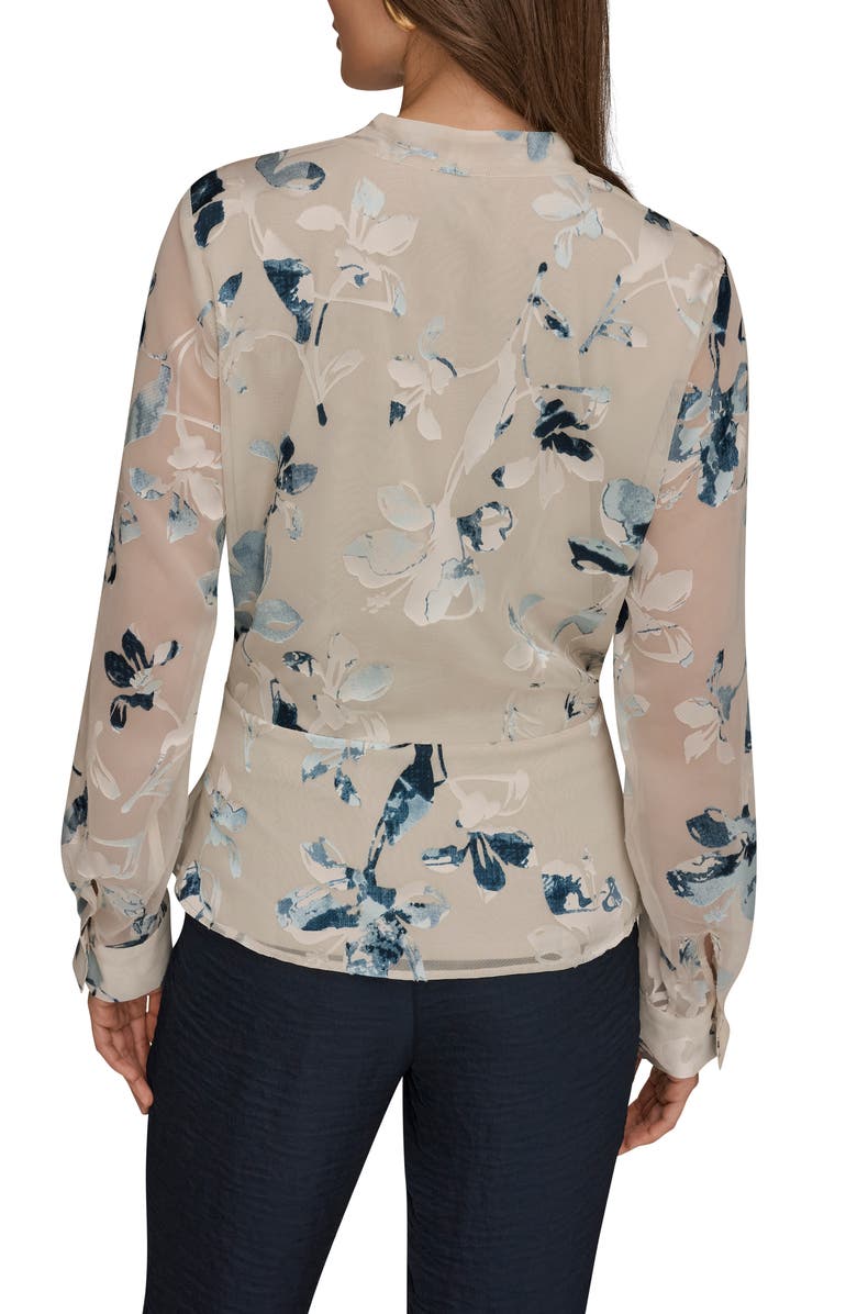 Donna Karan New York Burnout Wrap Top, Alternate, color, Sea Mist Multi