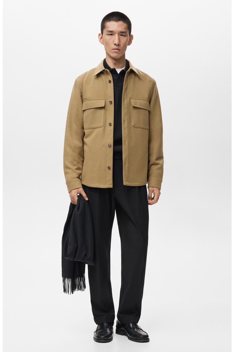Wool Blend Overshirt, Alternate, color, MEDIUM BROWN