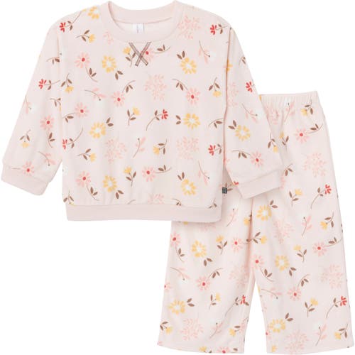 Modern Moments™ By Gerber Fleece Pajama Top & Pant Set In Light Pink Falling Flower