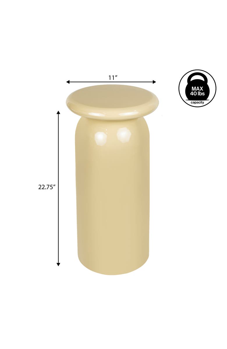 JONATHAN Y Miles 22.75" Mid-Century Modern Metal Sleek Cylinder Drink Table and Decorative End Table, Alternate, color, Almond