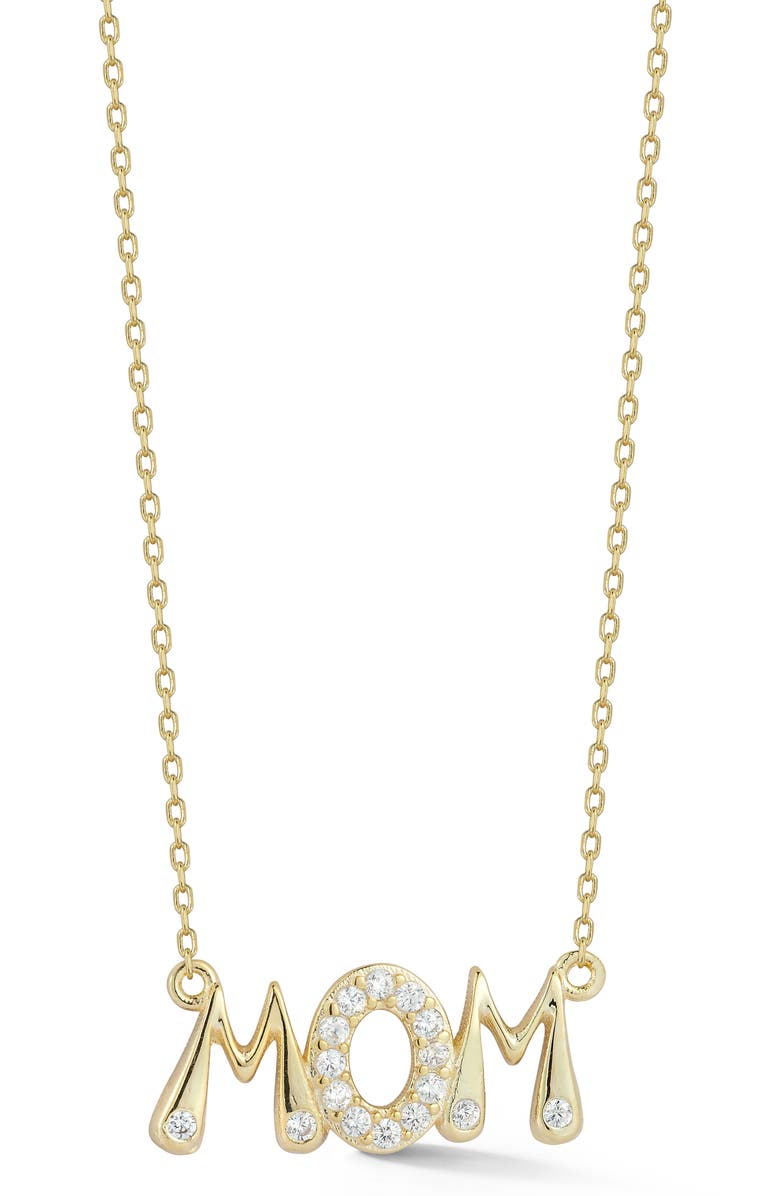 GLAZE JEWELRY Mom Pendant Necklace, Main, color, Gold