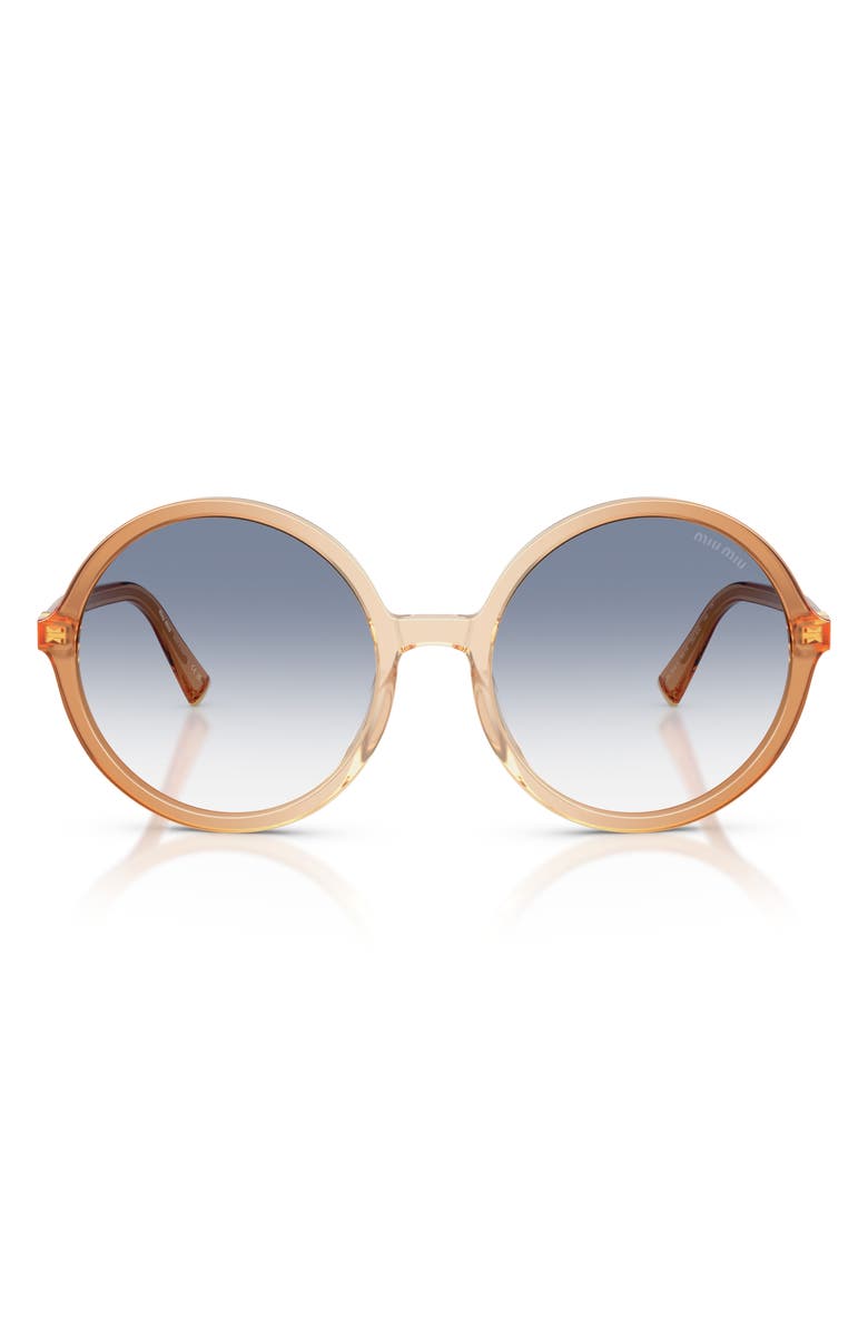 Miu Miu 59mm Gradient Round Sunglasses, Main, color, Brown Brandy / Light Blue