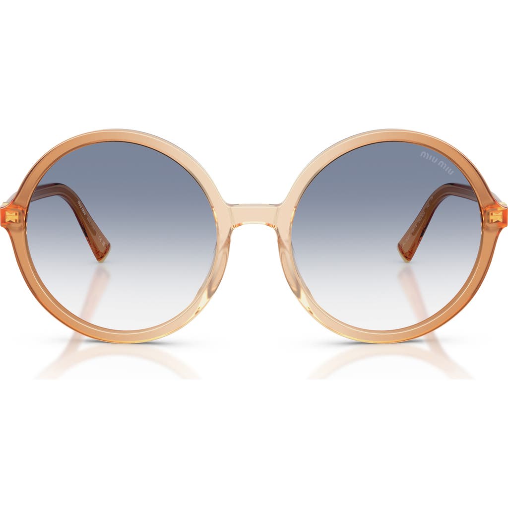 Miu Miu 59mm Gradient Round Sunglasses In Brown