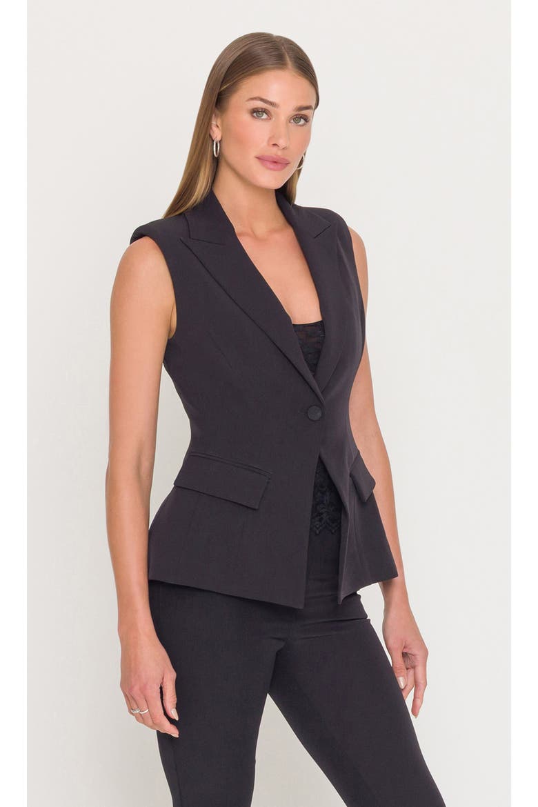 Rialto Crepe Sleeveless Blazer, Alternate, color, Black
