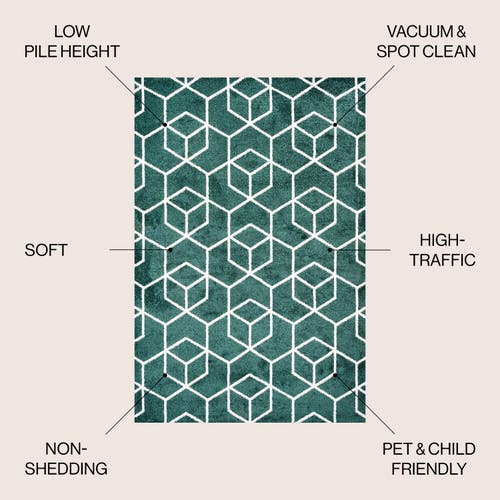 Jonathan Y Tumbling Blocks Modern Geometric Area Rug In Green/white