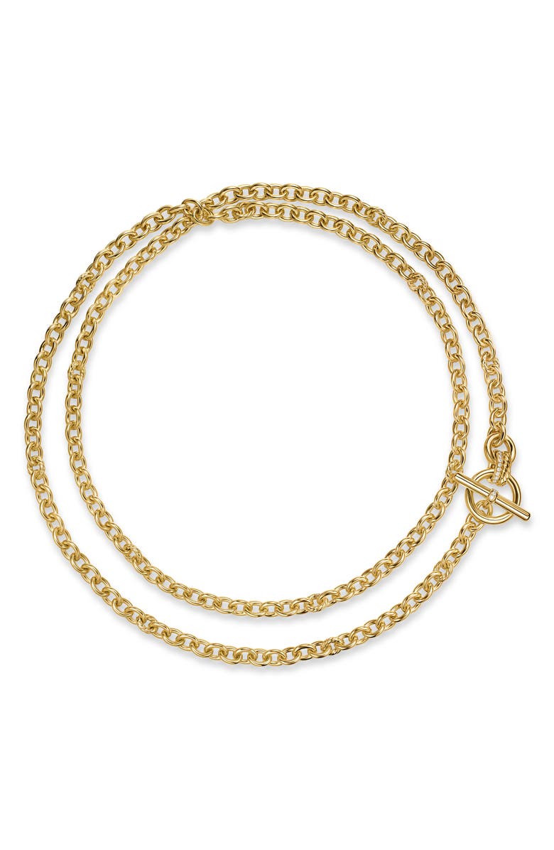 David Yurman DY Mercer<sup>®</sup> Double Row Toggle Chain Necklace in 18K Yellow Gold with Diamonds, 8mm, Alternate, color, Diamond