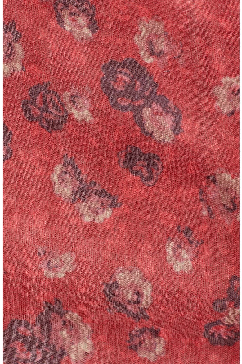 Print Wrap, Alternate, color, RED FLORAL FAN