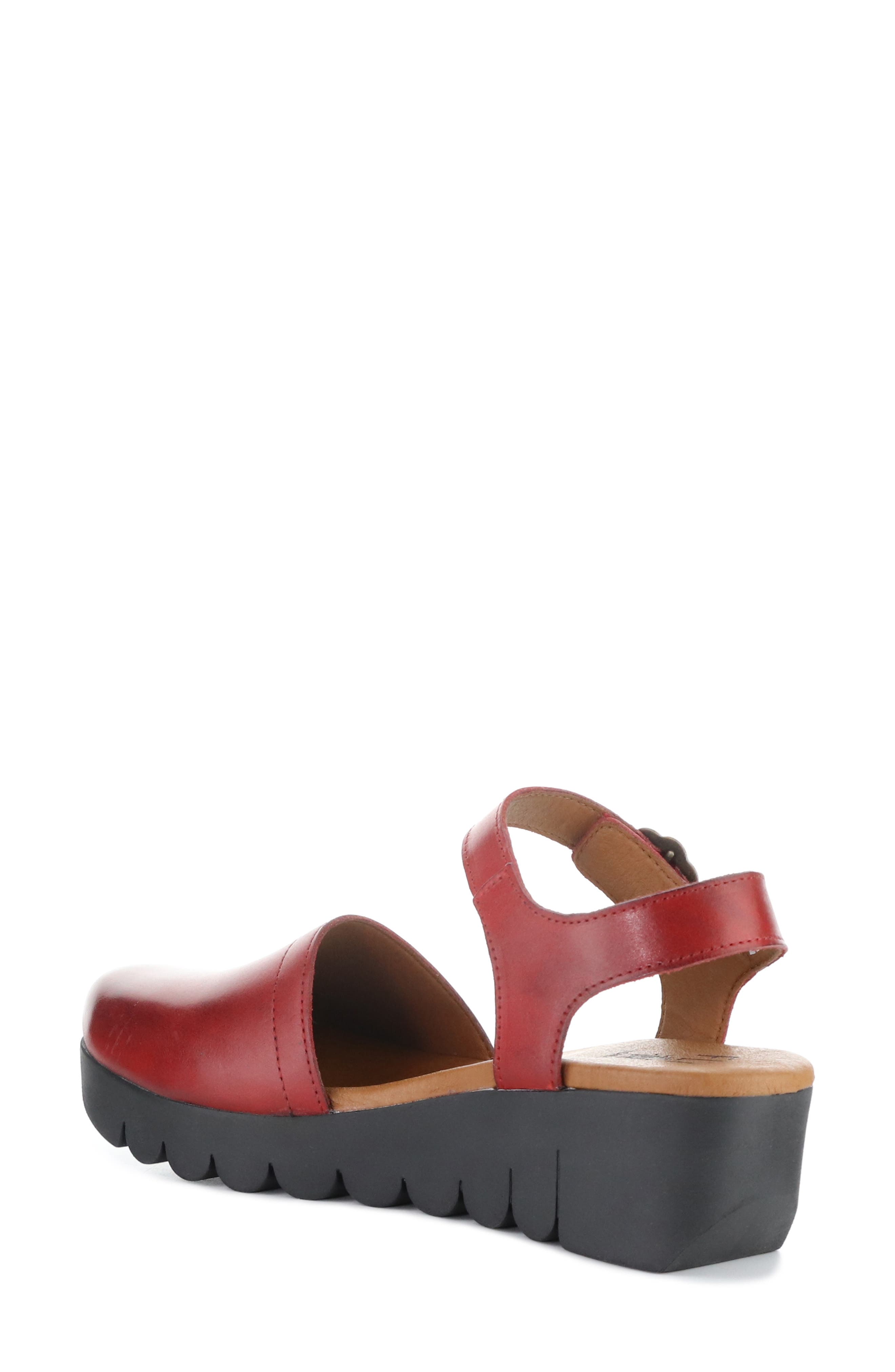 Vizi Ankle Strap Platform Wedge Clog, Alternate, color, RED
