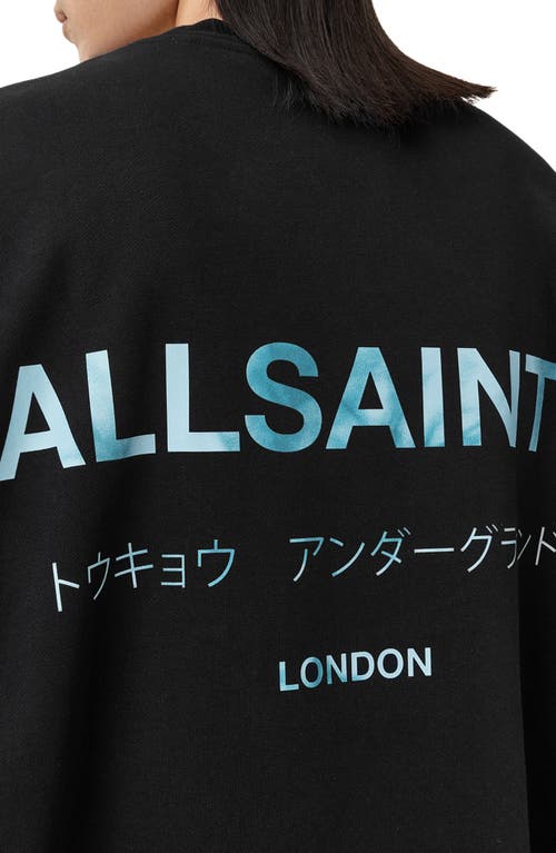 Allsaints Organic Cotton Underground Sweatshirt In Jet Black/blue