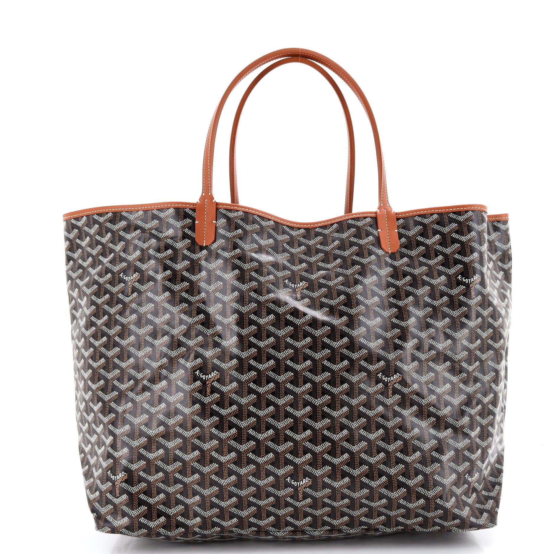 Pre-Owned Goyard Saint Louis Tote Coated Canvas GM, Main, color, Brown