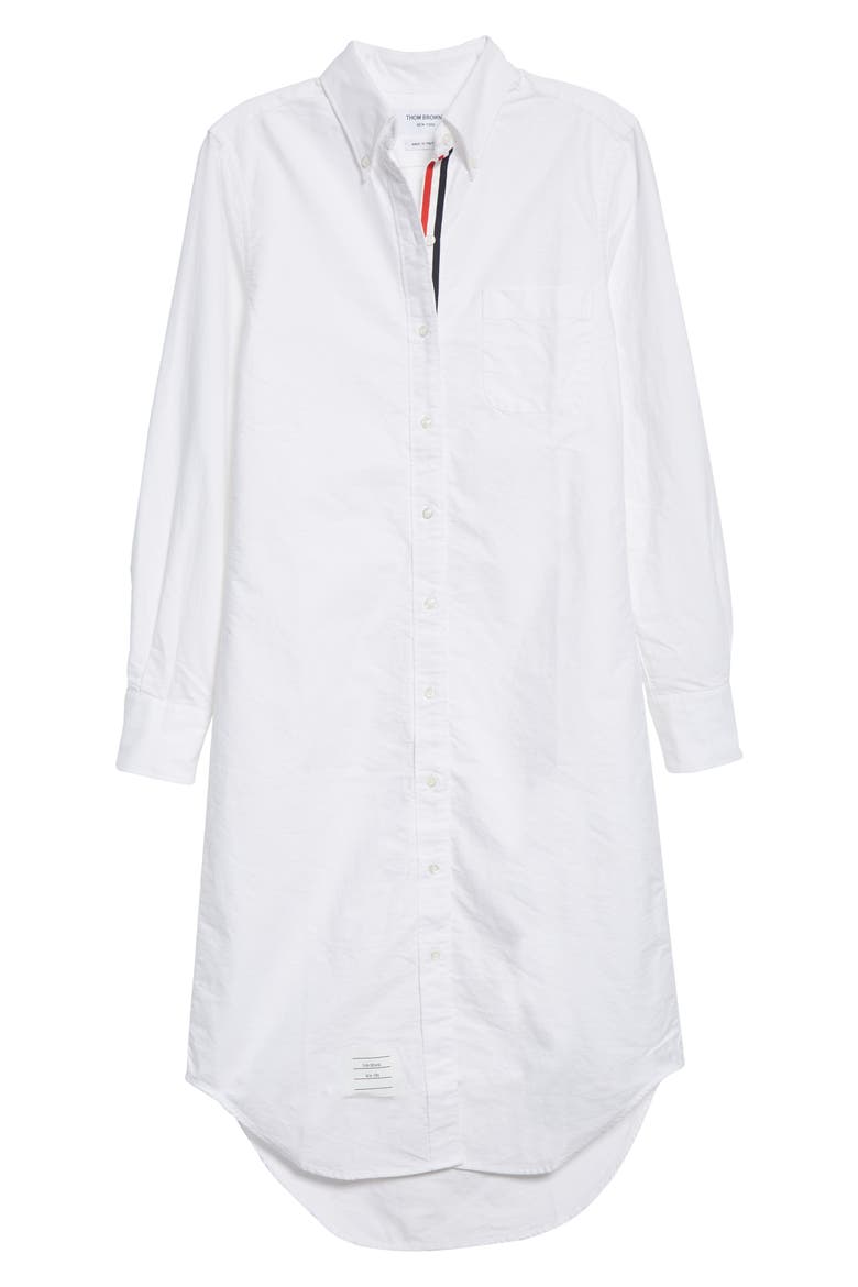 Long Sleeve Oxford Button-Down Shirtdress, Alternate, color, WHITE