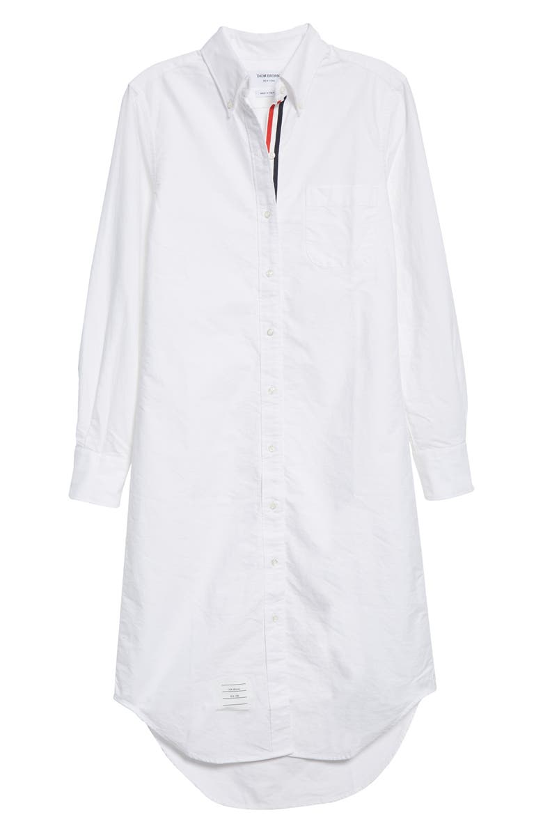 Thom Browne Long Sleeve Oxford Button-Down Shirtdress, Alternate, color, 