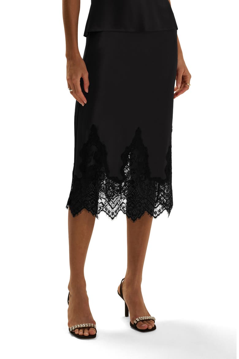 The Sweet Nothings Midi Skirt, Main, color, BLACK
