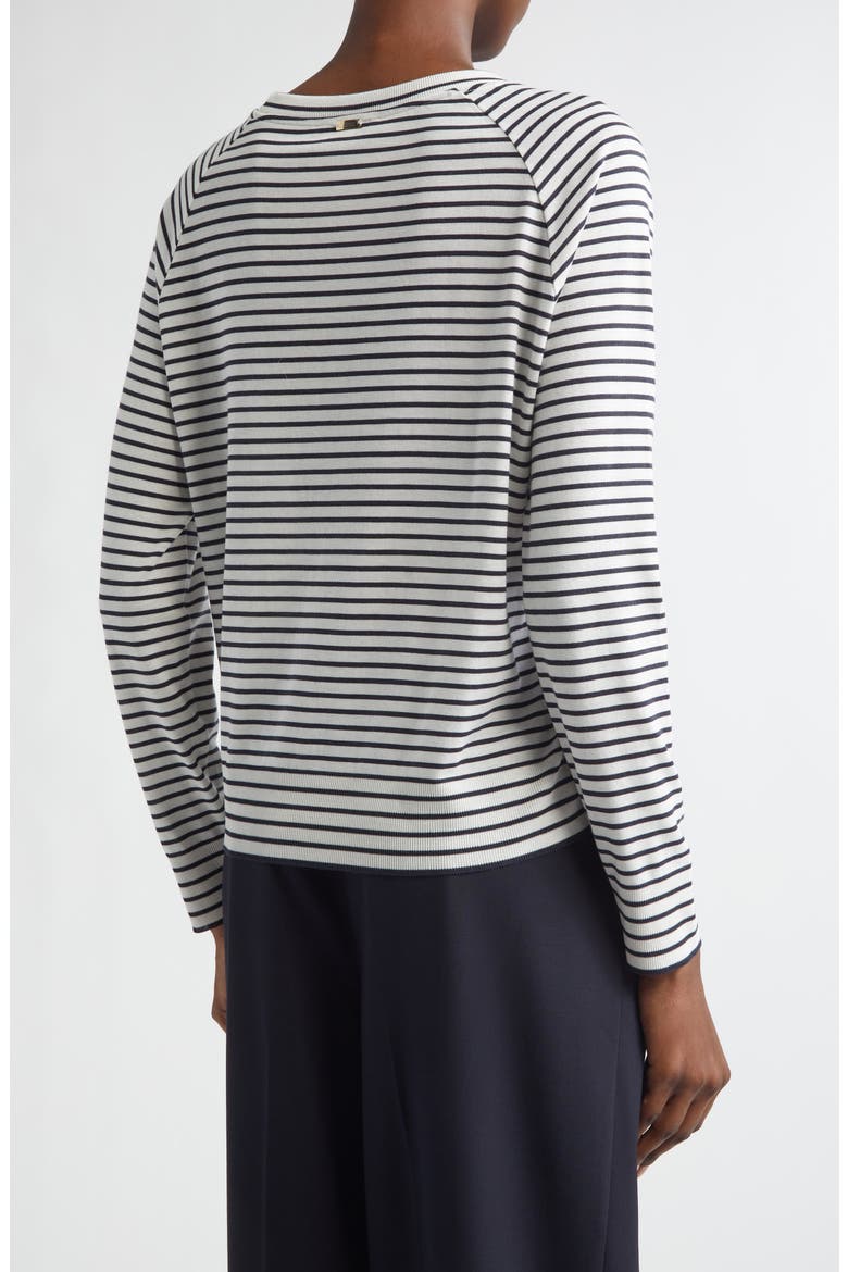 Stripe Lyocell & Cotton Sweater, Alternate, color, 1092 WHITE TO NAVY