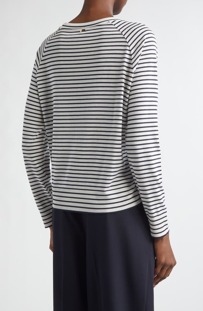 Herno Stripe Lyocell & Cotton Sweater, Alternate, color, 1092 White To Navy