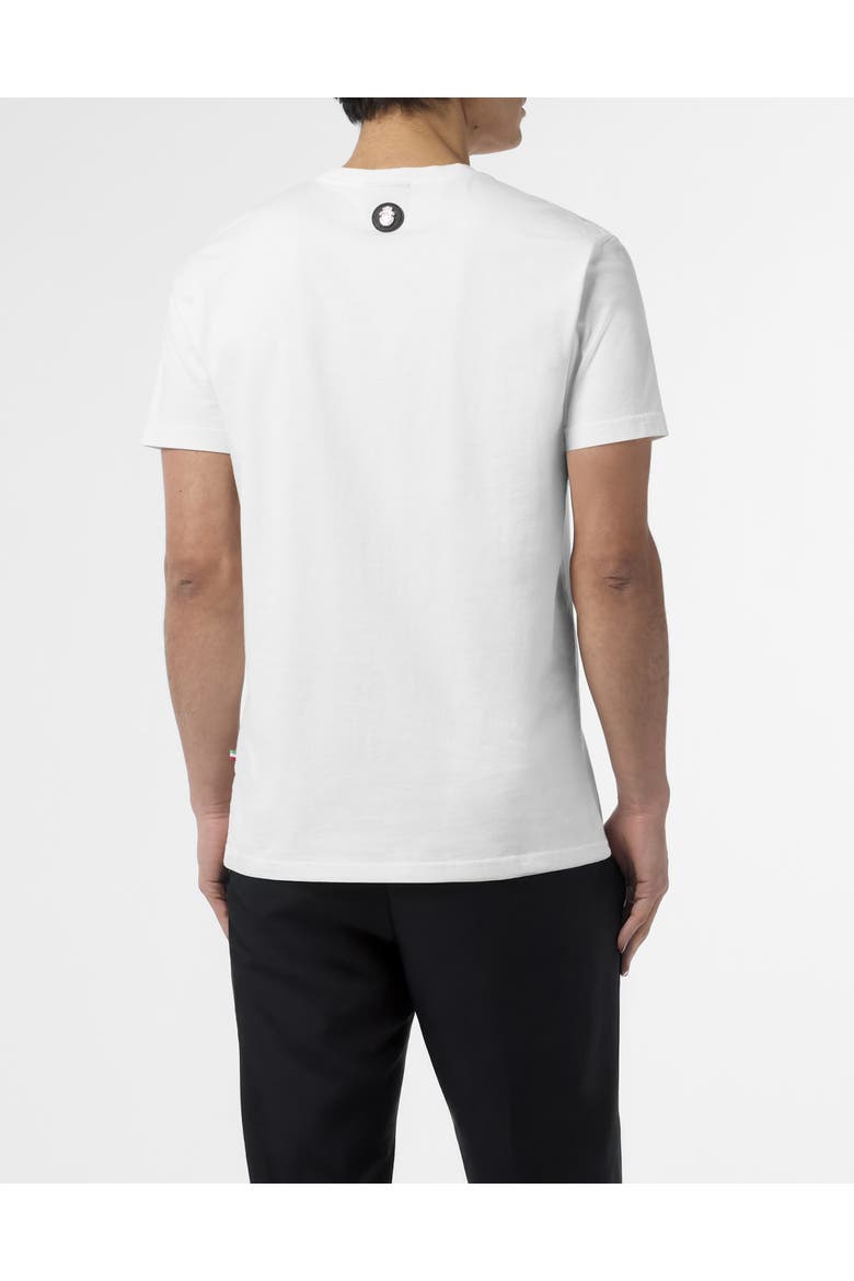 Embroidered T-Shirt Round Neck Ss Men, Alternate, color, OffWhite