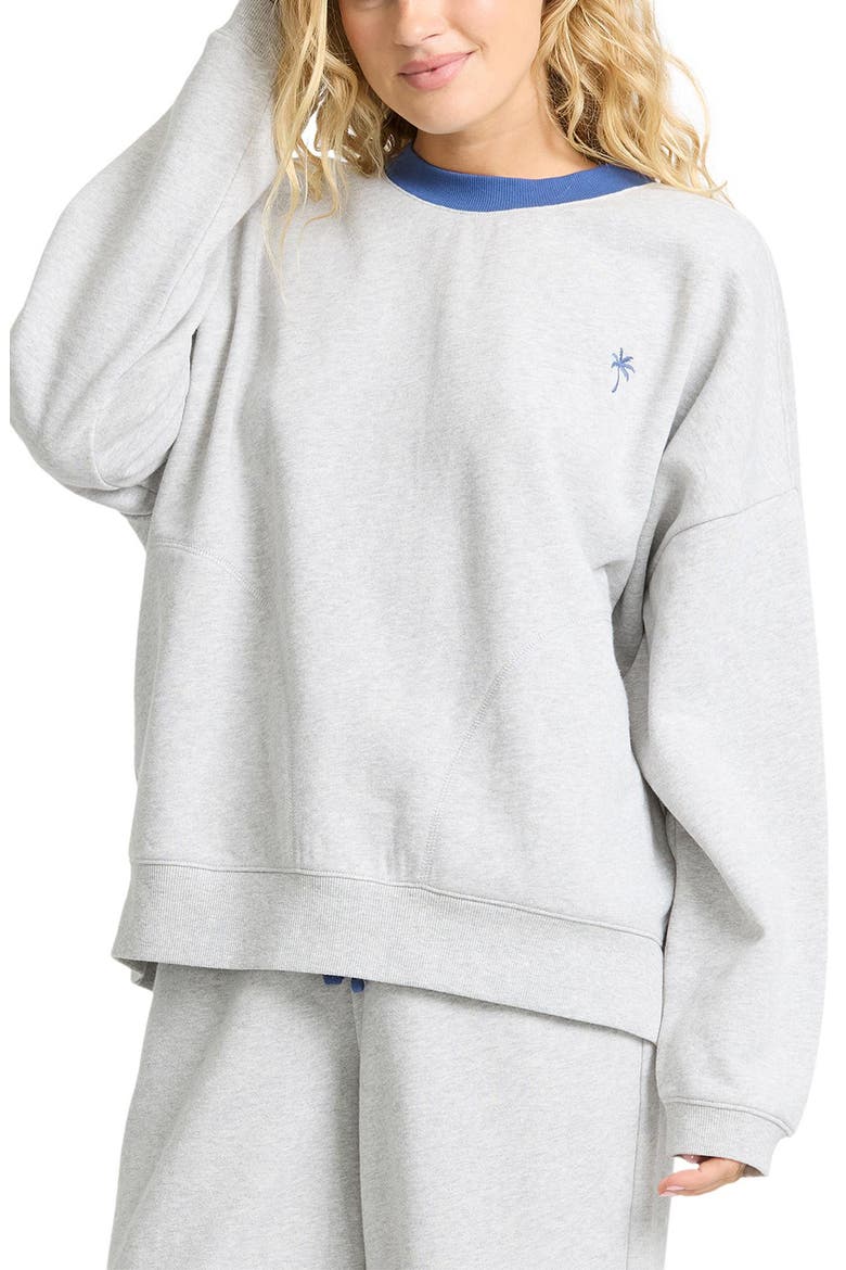 Sunset Palm Crewneck Sweatshirt, Main, color, HEATHER GRAY