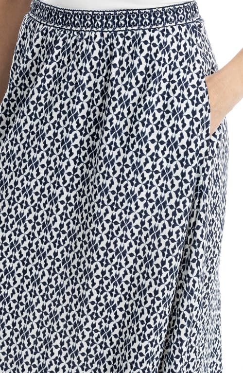 Max Studio Printed Maxi Skirt In Blue