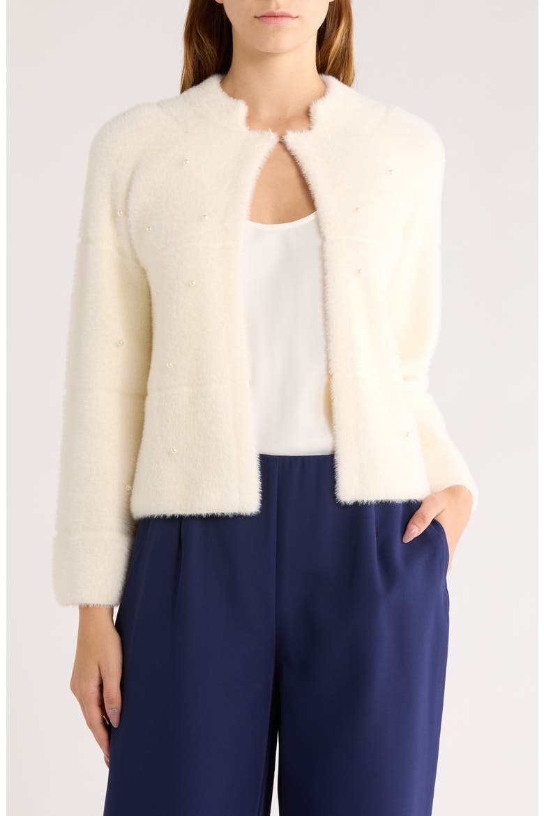Misty Eyelash Cardigan, Main, color, EGRET