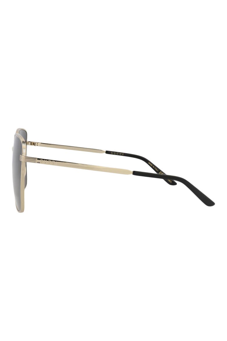 57mm Square Sunglasses, Alternate, color, GOLD GOLD GREY