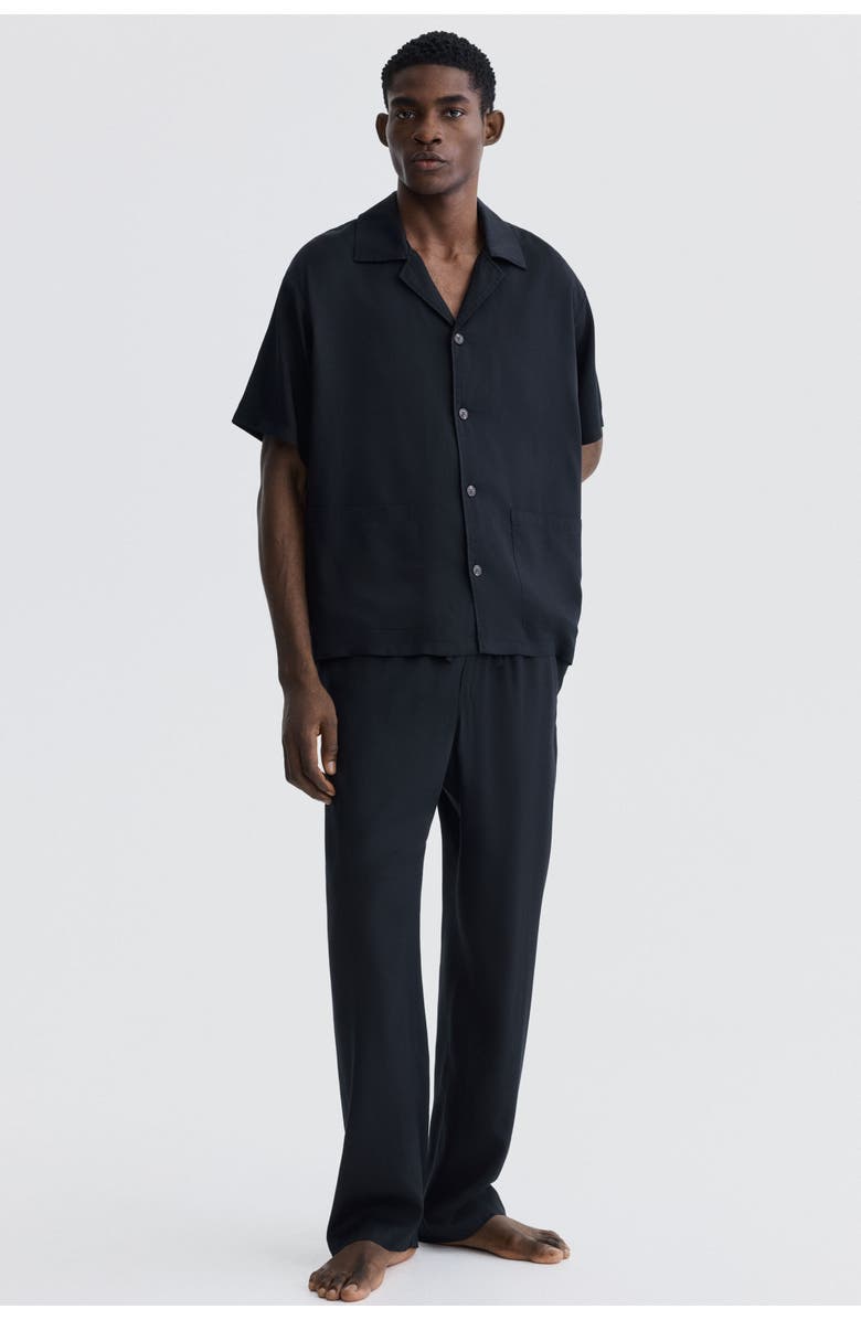 H&M Relaxed Fit Resort Shirt, Alternate, color, Black