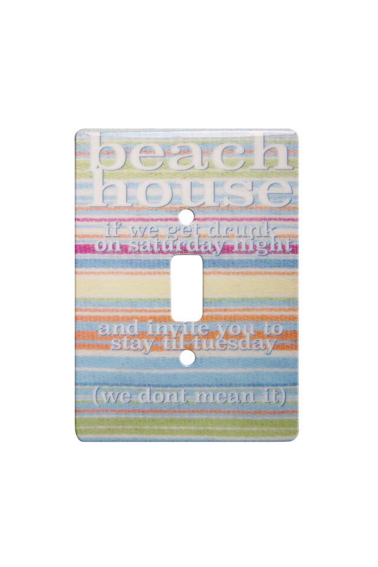 Beach House Inspiration Standard Ceramic Switchplate Cover, Main, color, White