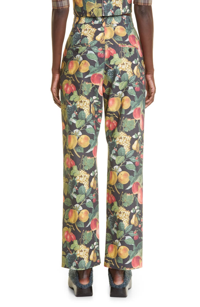Puppets and Puppets Fruit Tree Print Straight Leg Trousers, Alternate, color, 